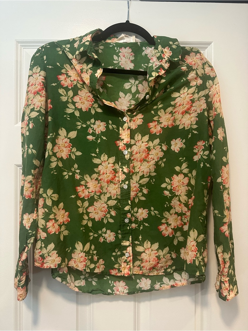 Sezane Pierro Shirt Green Bouquet - Size 2